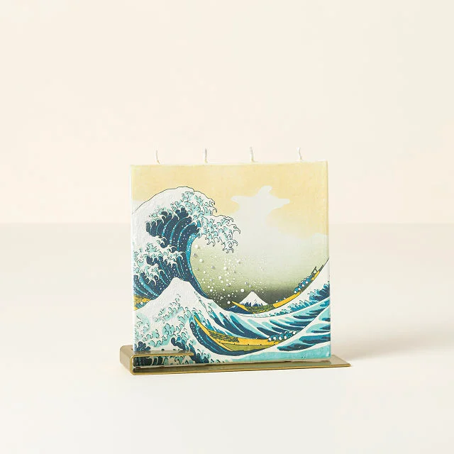Hokusai The Great Wave off Kanagawa Flat Candle