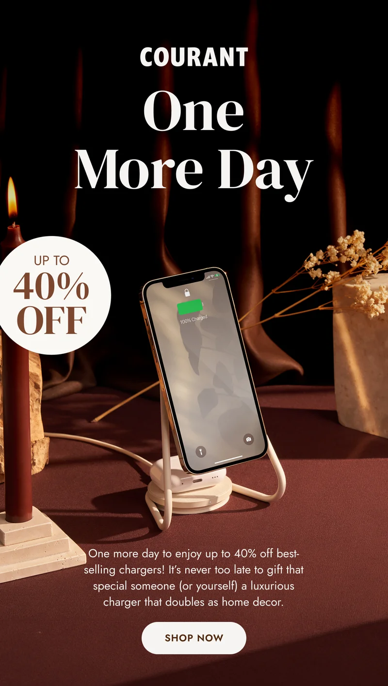 One more day to enjoy up to 40% off best-selling chargers! It’s never too late to gift that special someone a gift they’ll use and love every day.