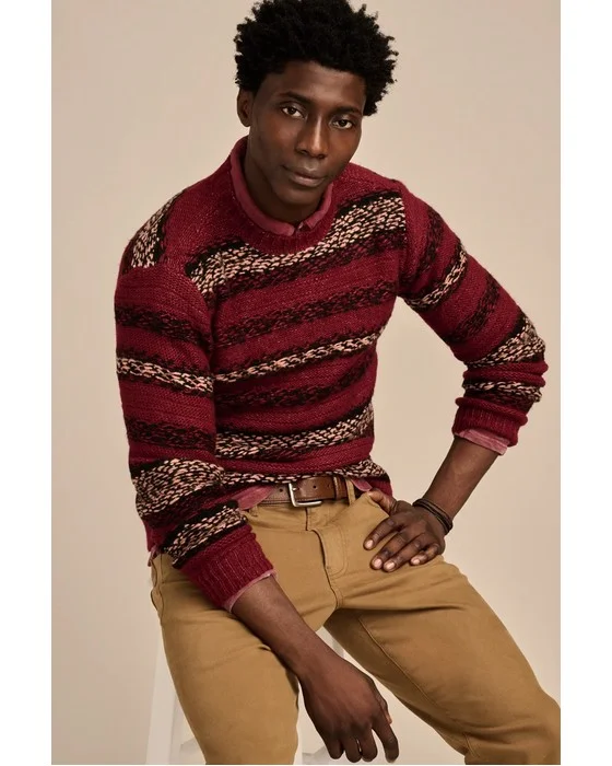 FAIR ISLE JACQUARD CREW NECK SWEATER