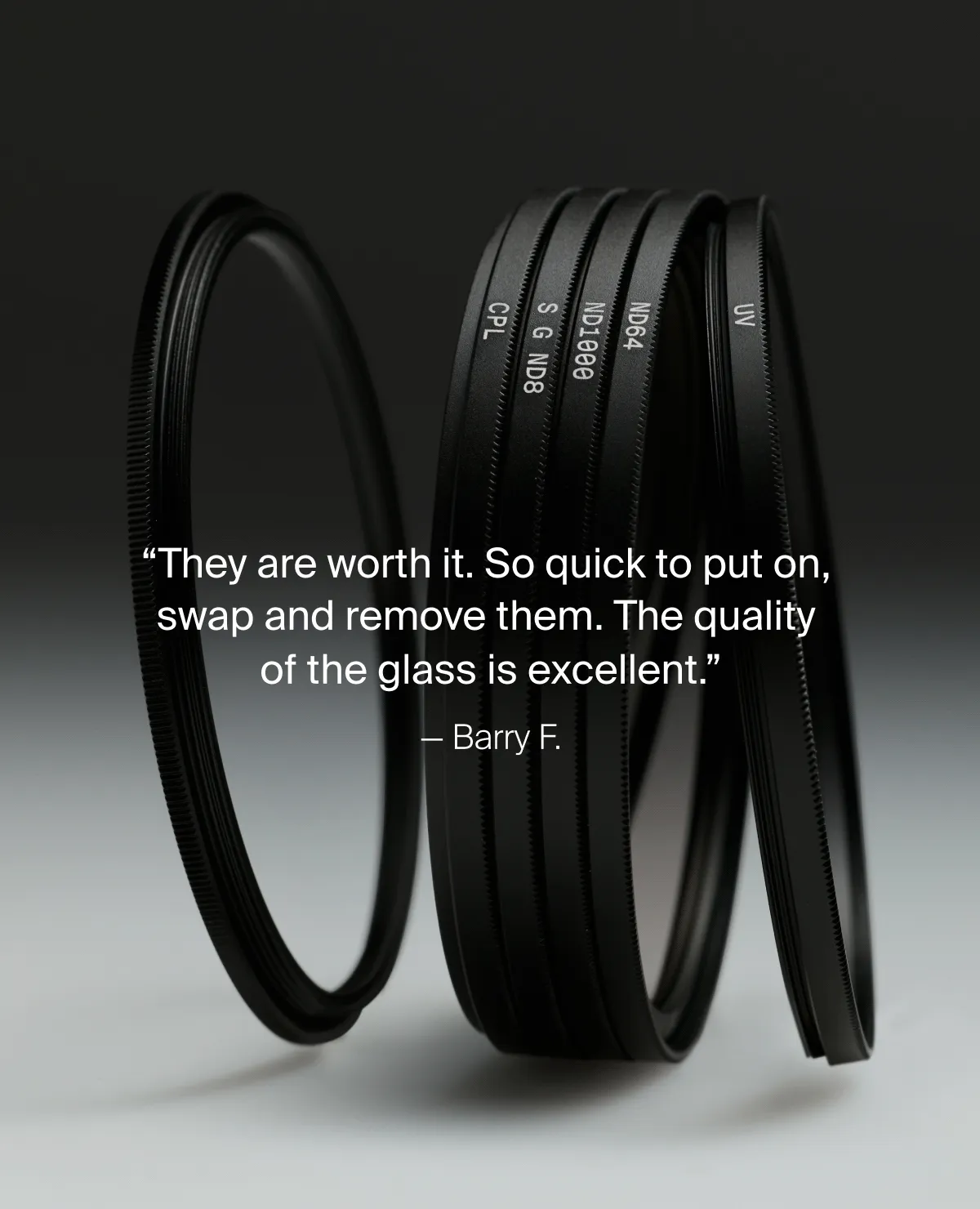 “They are worth it. So quick to put on,  swap and remove them.&nbsp;The quality  of the glass is excellent.”