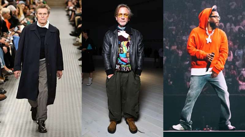Image may contain: Daniel Craig, Willem Dafoe, Cornelius Bumpus, Clothing, Coat, Fashion, Long Sleeve, Sleeve, and Hoodie