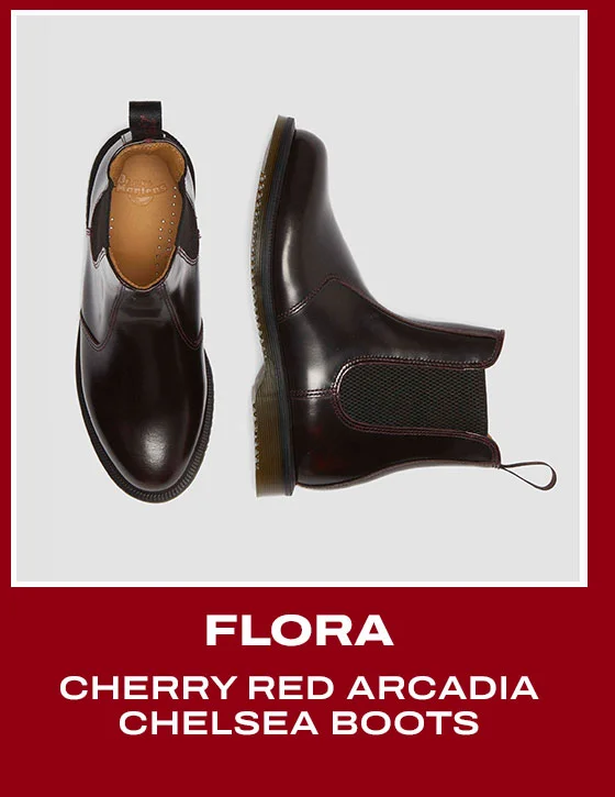 Flora Cherry Red Arcadia Chelsea Boots