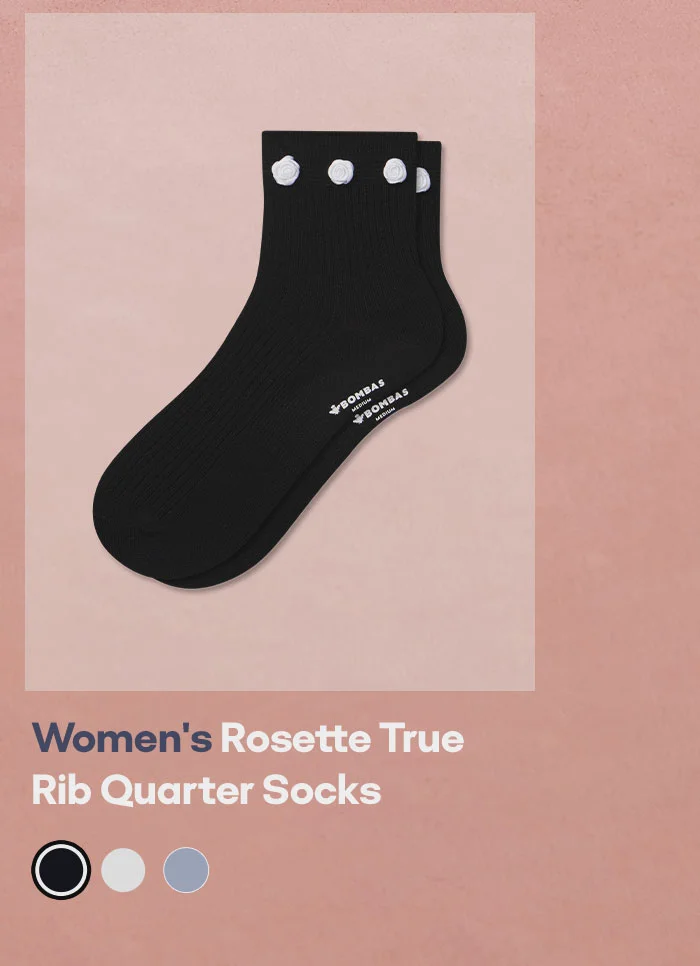 Women's Rosette True Rib Quarter Socks