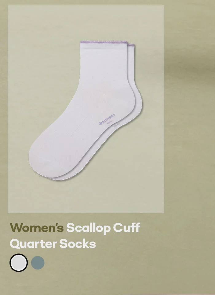 Women's Scallop Cuff Quarter Socks