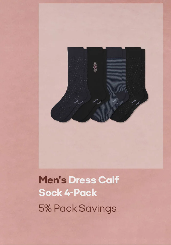 Men's Dress Calf Sock 4-Pack 5% Pack Savings