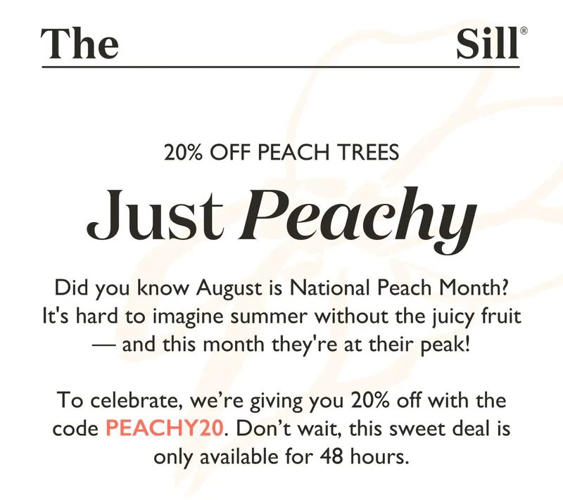 Use code discount code for 20% off Peach Trees