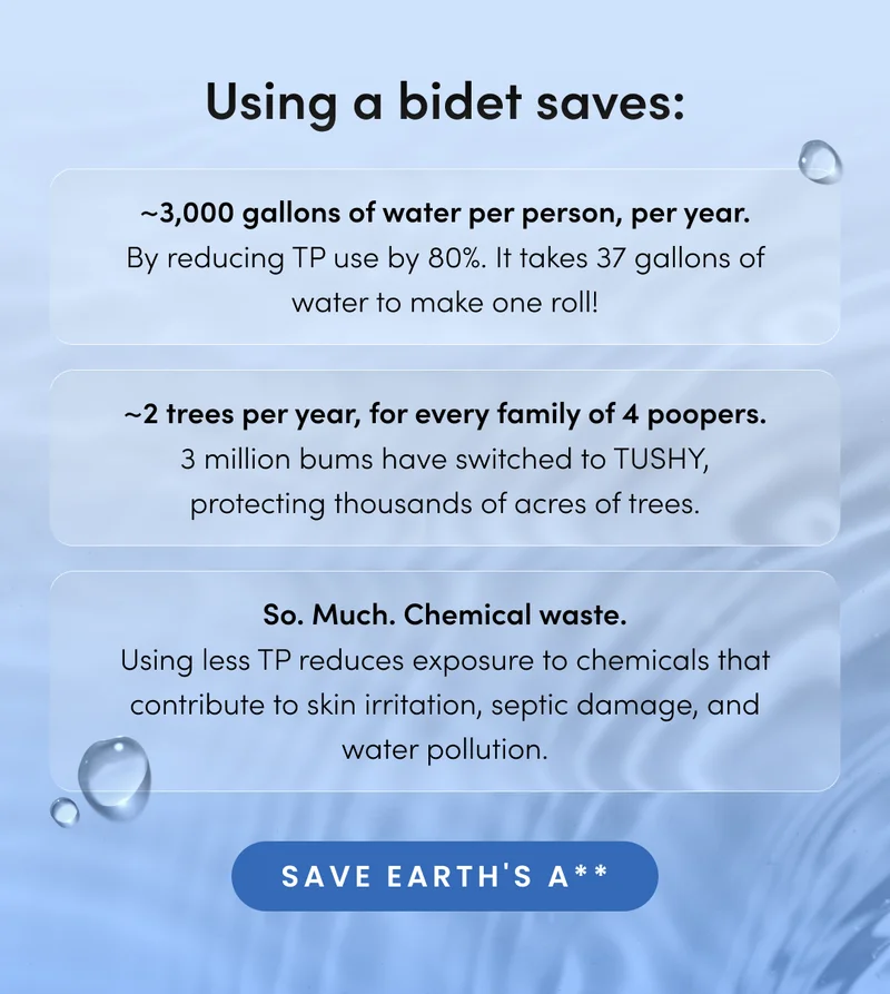 USING A BIDET SAVES THE PLANET
