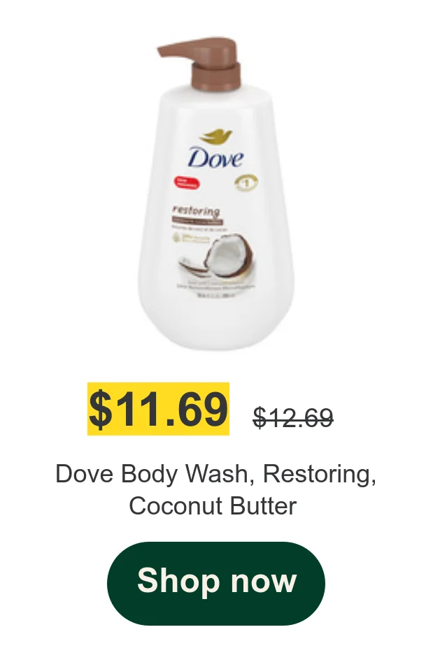 Dove Body Wash, Restoring, Coconut Butter & C...