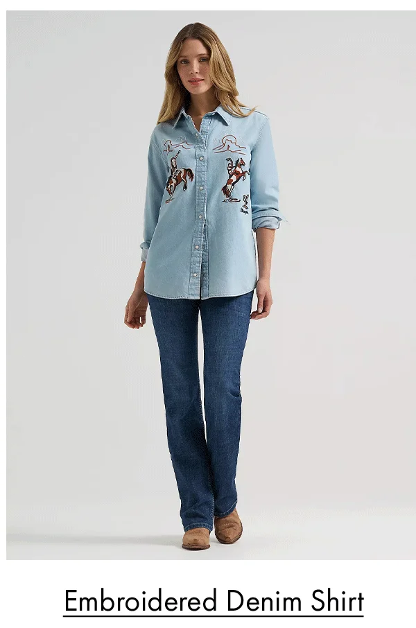 Embroidered Denim Shirt