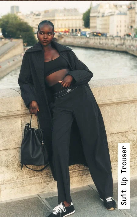 suit up trouser - black