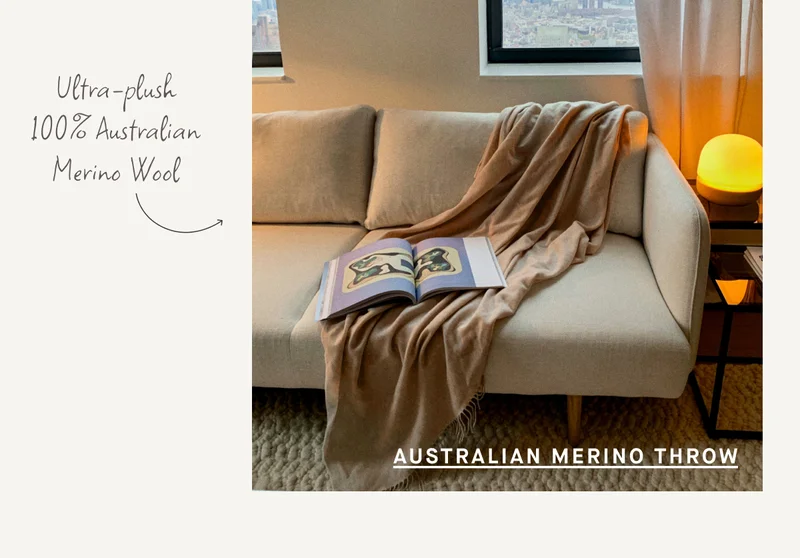 Ultra-plush 100% Australian Merino Wool AUSTRALIAN MERINO throw