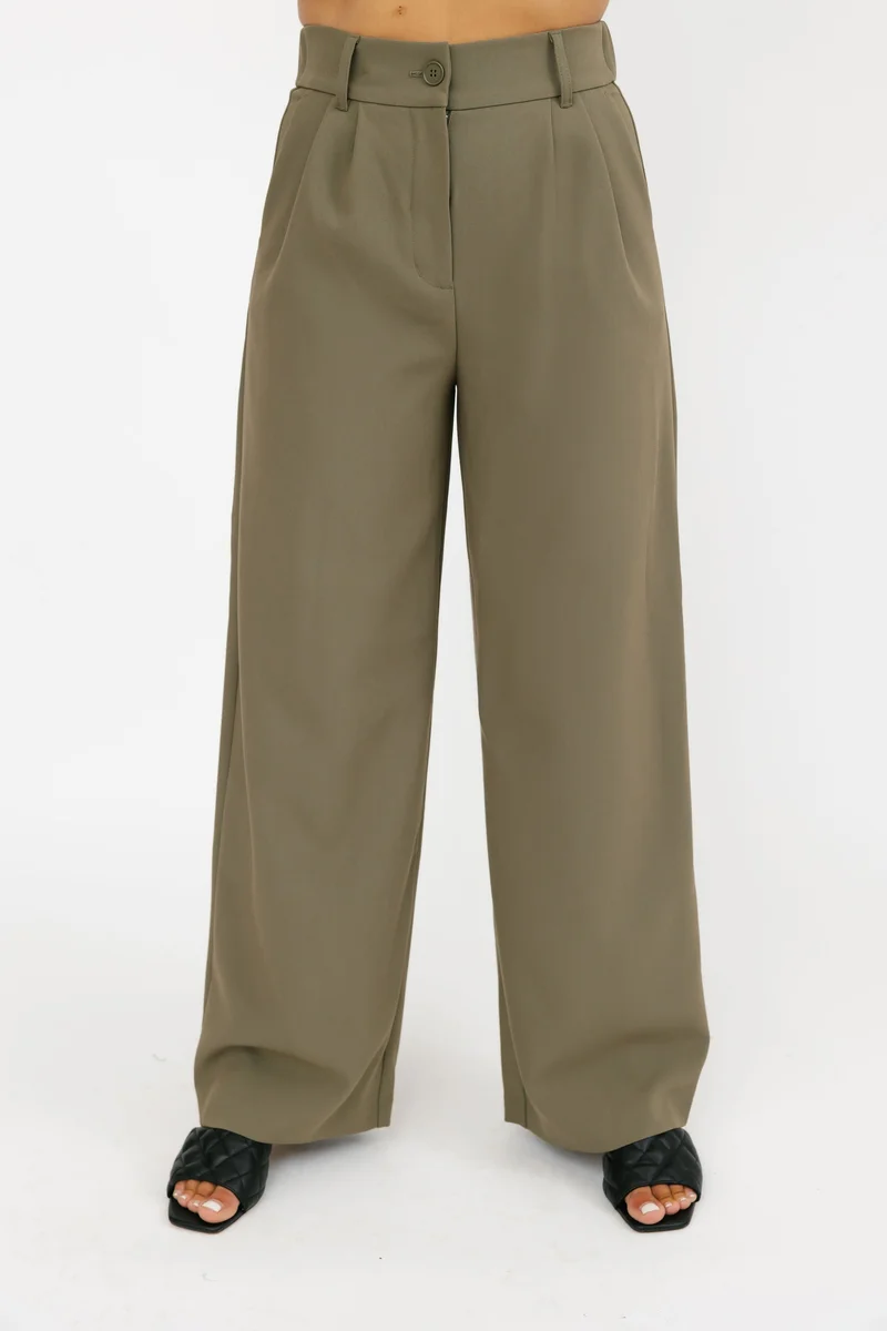 Image of Harper Wide Leg Pant II in Deep Olive