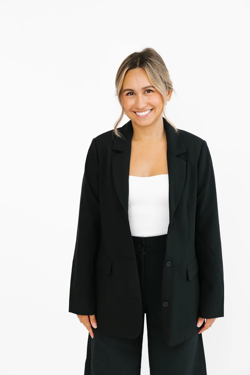 Image of Harper Blazer in Midnight Black