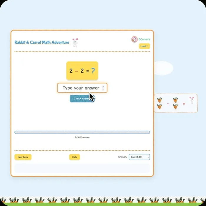 rabbit and carrot math adventure