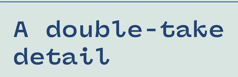 A double-take detail