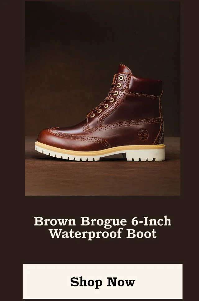 Brown Brogue 6-Inch Waterproof Boot. Shop Now.