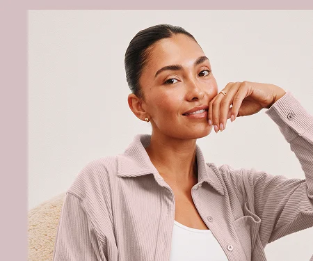 Breathe Easy Comfort Cord Button Up in Pale Pink