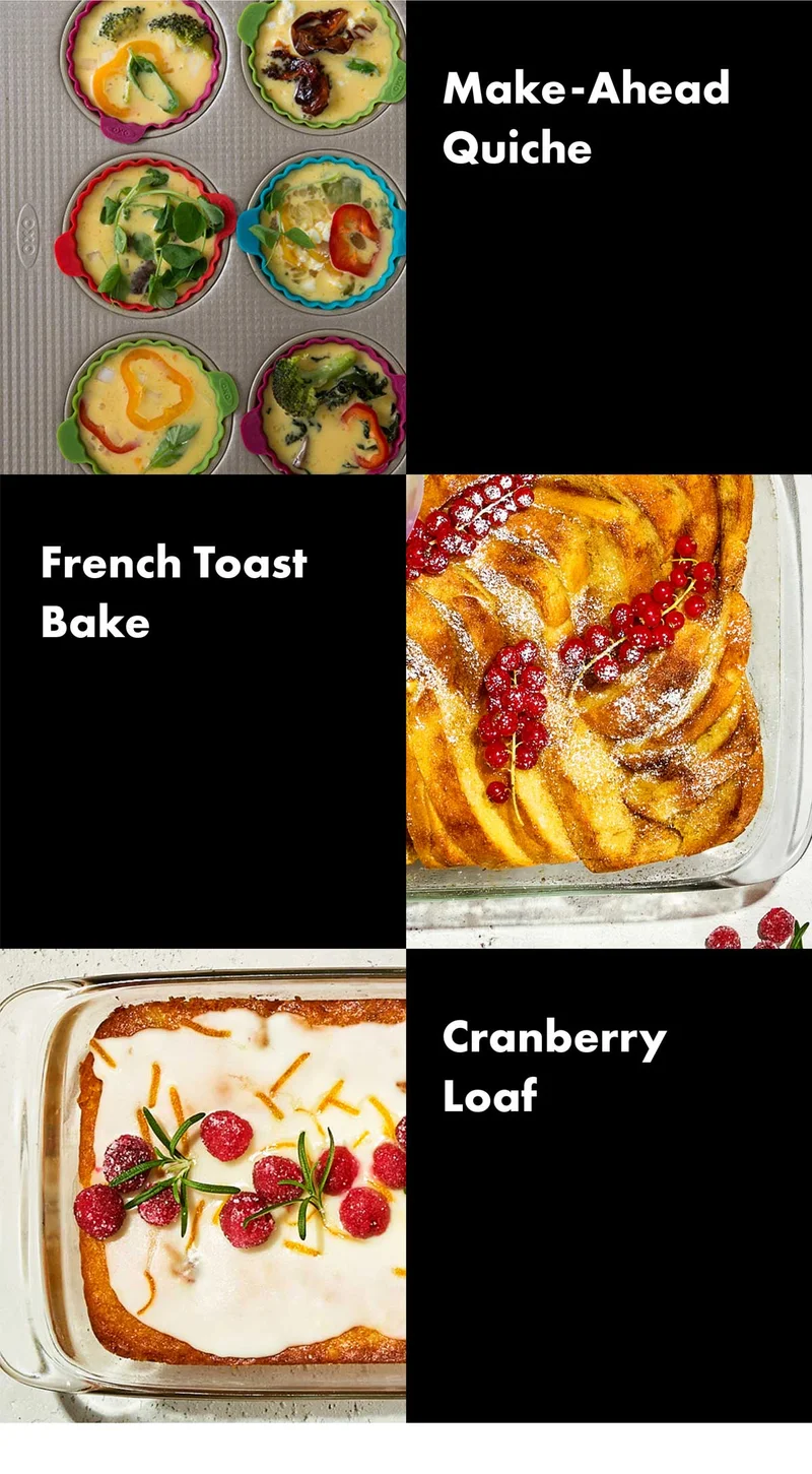 Make-Ahead Quiche | French Toast Bake | Cranberry Loaf