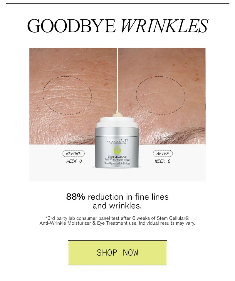 88% Reduction in Fine Lines & Wrinkles