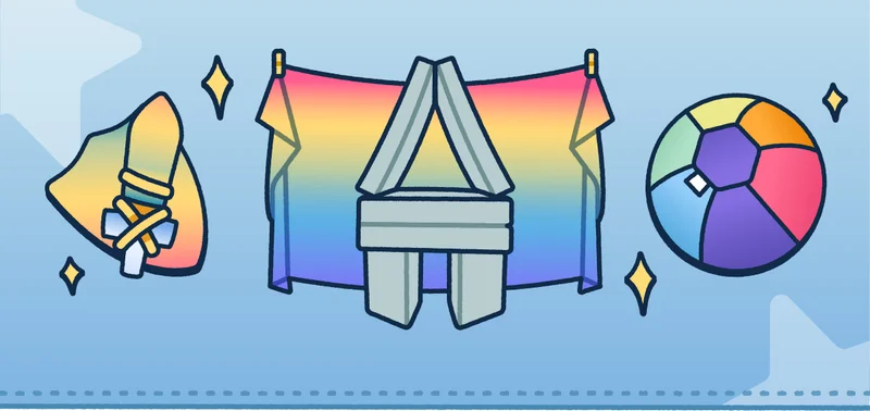 Illustrations of a Nugget with Sarah's Silks Play Accessories