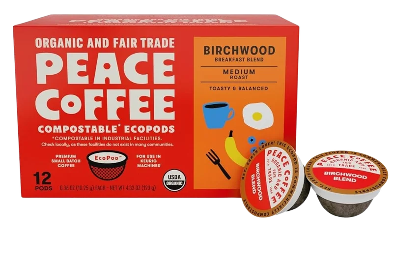 Image of Peace Coffee Birchwood Medium Roast Coffee K-Pods (12 CT)