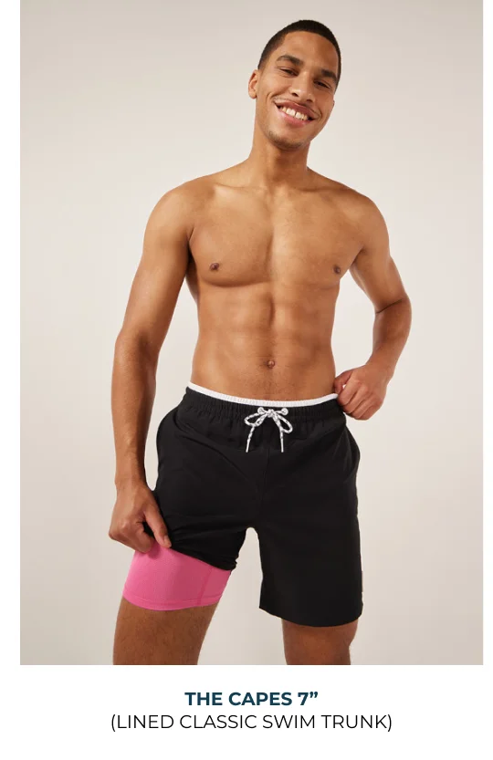 Lined Classic Swim Trunks: The Capes 7"
