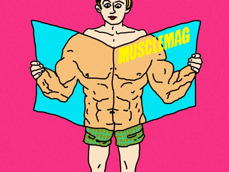 Image may contain: Cape, Clothing, Advertisement, Baby, Person, Book, Publication, Poster, Shorts, Comics, Face, and Head