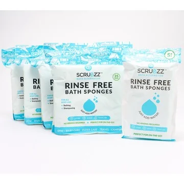 SCRUBZZ Rinse Free 105pc Bath Single Use Shower Sponges
