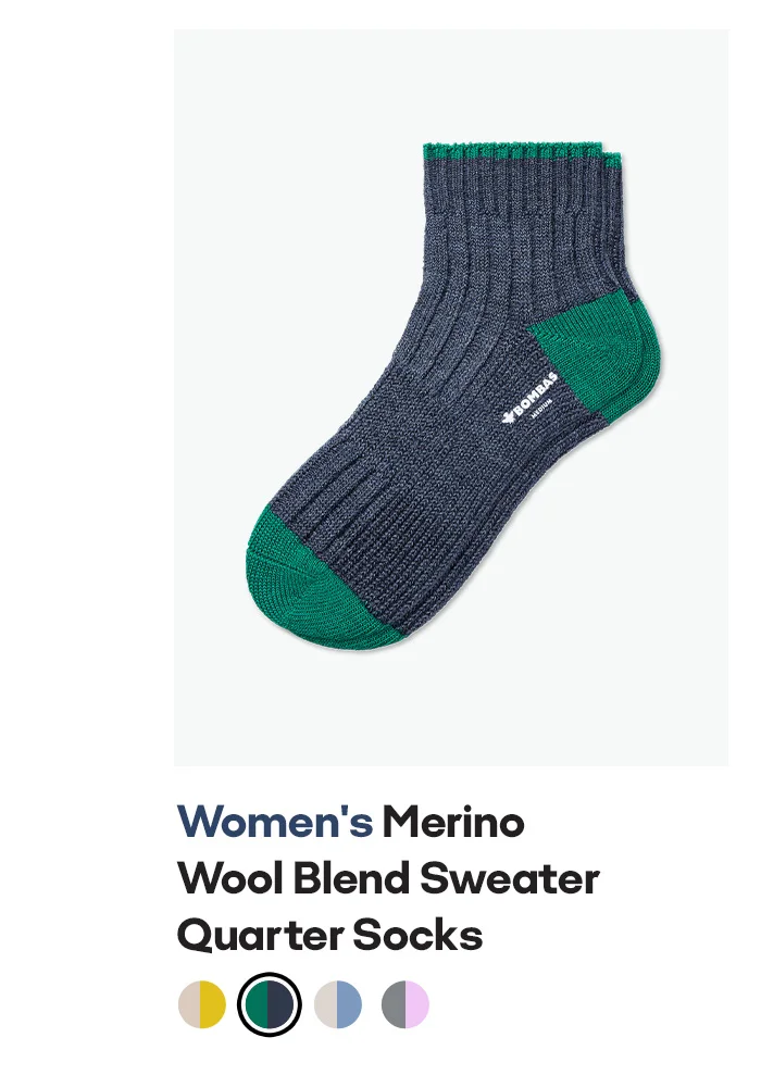 Women's Merino Wool Blend Sweater Quarter Socks