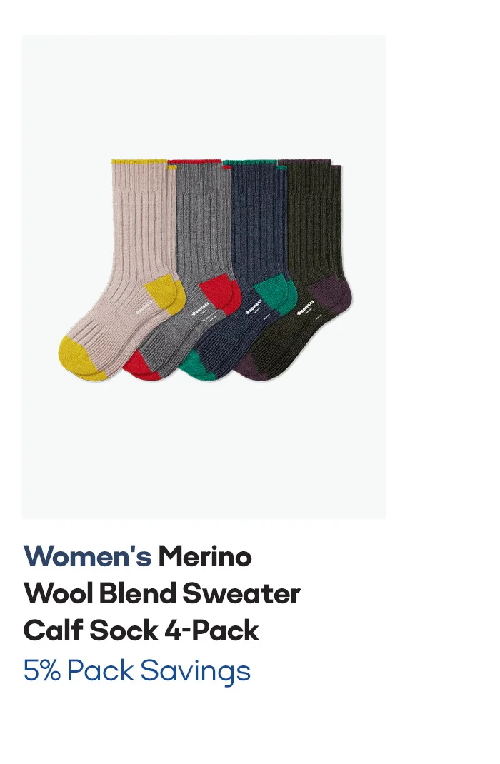 Women's Merino Wool Blend Sweater Calf Sock 4-Pack