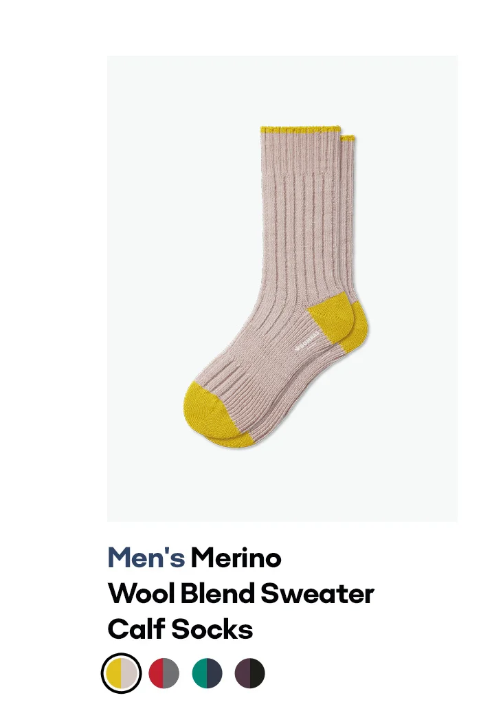 Men's Merino Wool Blend Sweater Calf Socks