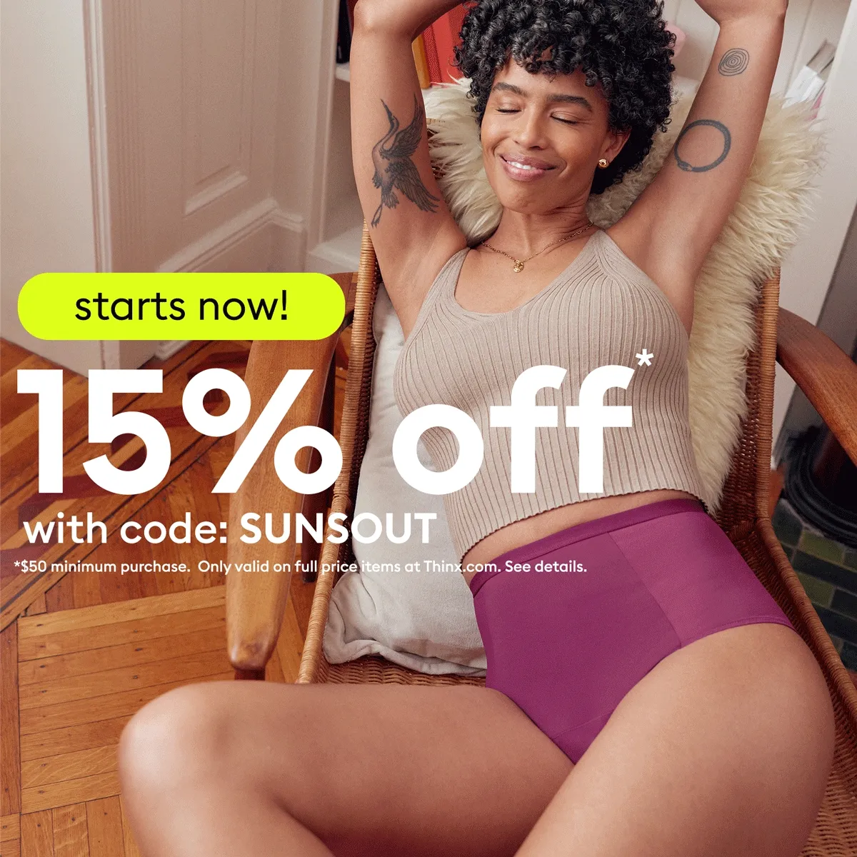 Sun's Out Sale starts now! 15% OFF with code discount code