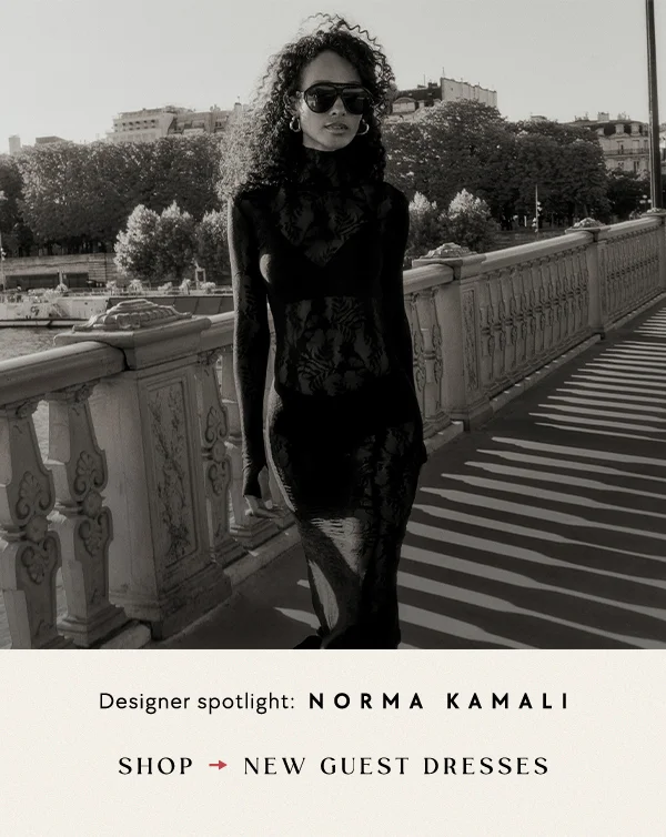 designer spotlight: Norma Kamali, shop new guest dresses