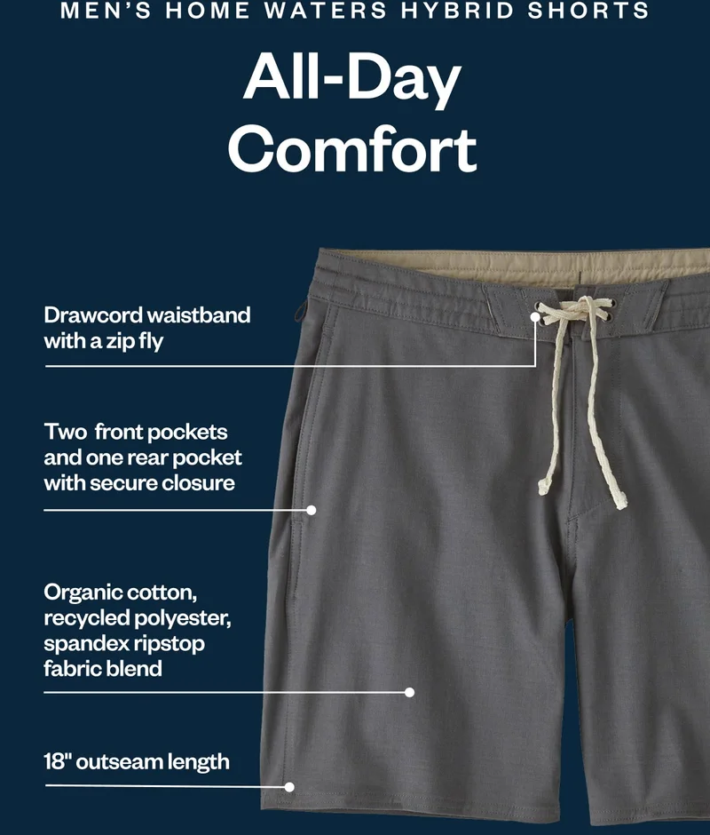 Men’s Home Waters Hybrid Shorts. All-Day Comfort.