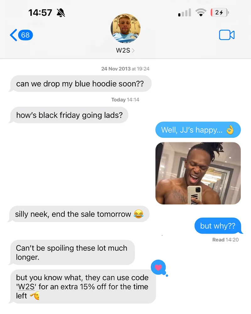 W2S DM with code "W2S" for 15% off.