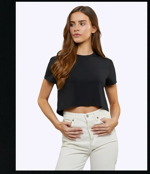 Black Almost Friday Tee Cropped