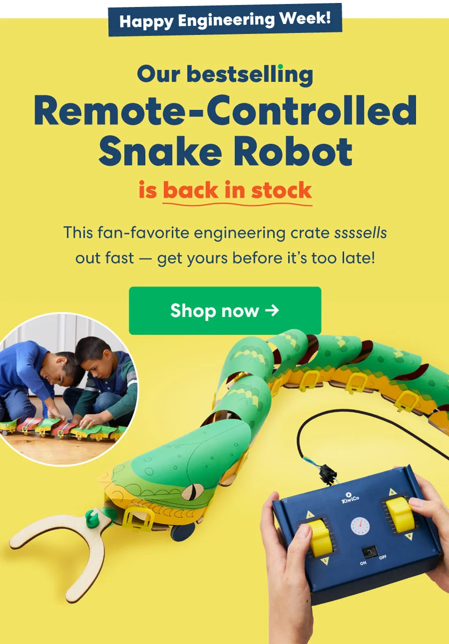 Our bestselling Remote-Controlled Snake Robot is BACK IN STOCK!!