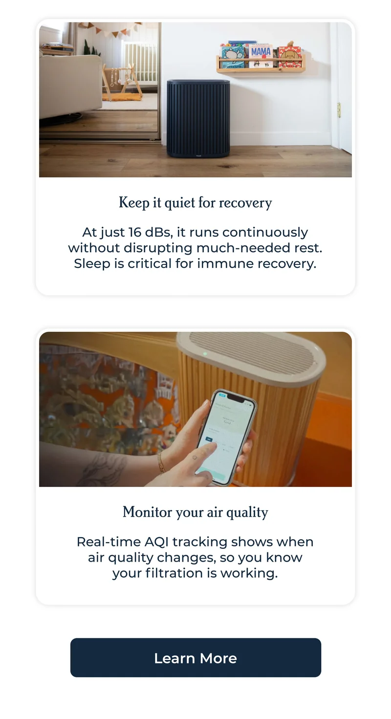 Keep it quiet for recovery and Monitor your air quality