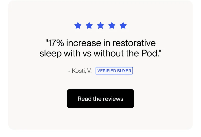 "17% increase in restorative sleep with vs without the Pod."