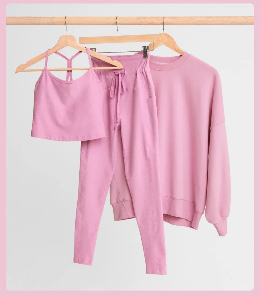 Spacedye Go Pocket Midi Legging in Pink Haze Heather