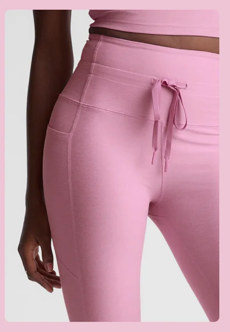 Spacedye Go Pocket Midi Legging in Pink Haze Heather