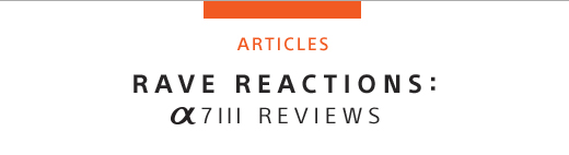 ARTICLES | RAVE REACTIONS: Alpha 7III REVIEWS