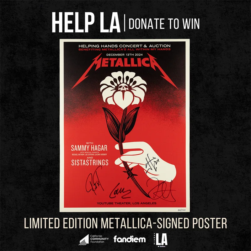 Donate To Win a Metallica-Signed Limited Edition Poster