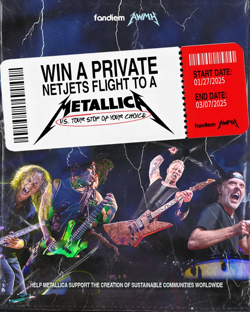 Donate To WIn A Private Netjets Flight To A Metallica Concert