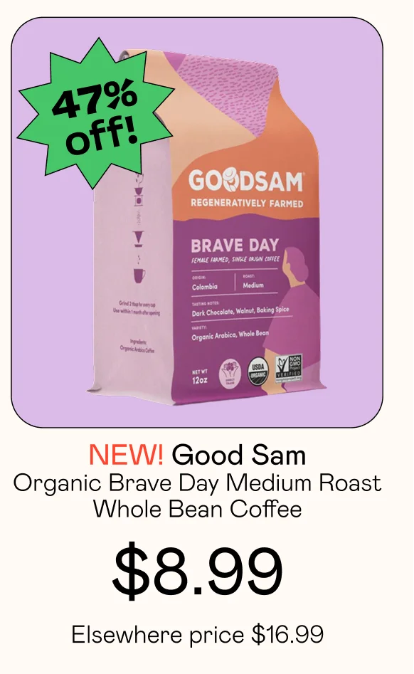 Organic Brave Day Medium Roast Whole Bean Coffee
