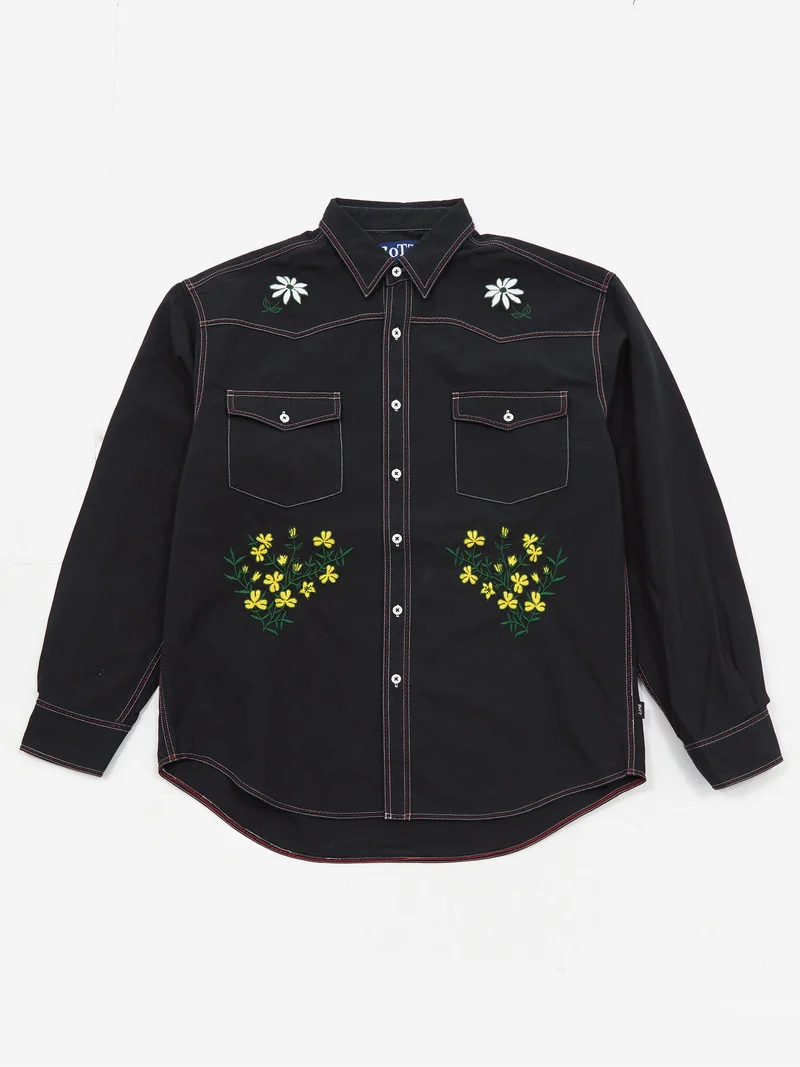 Image of BoTT Flower Western Shirt - Black