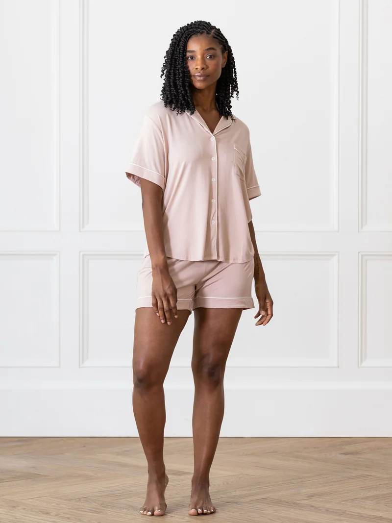 Image of Women's Bamboo Stretch-Knit Short Sleeve Pajama Set - Last Chance Image of Women's Bamboo Stretch-Knit Short Sleeve Pajama Set - Last Chance