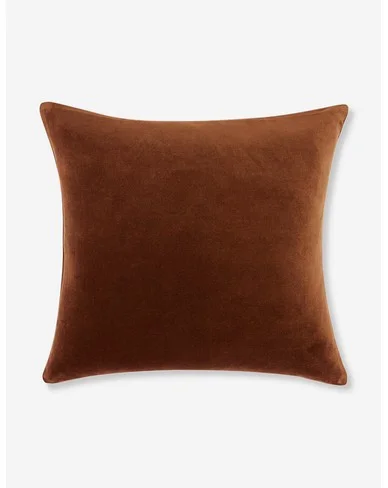 Charlotte Velvet Pillow-Chestnut / Square / Pillow Cover Only