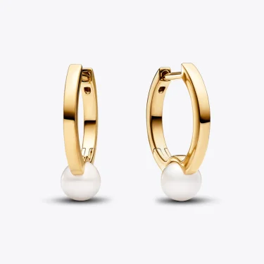 Treated Freshwater Cultured Pearl Hoop Earrings