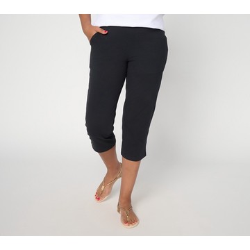 Denim & Co. Petite Duo Stretch Capri Pants with Pockets